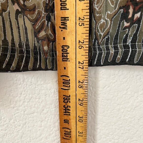 Linen Blend Sheer Brown Safari Cheetah Print Office Career Button down Women 18W - Picture 9 of 10